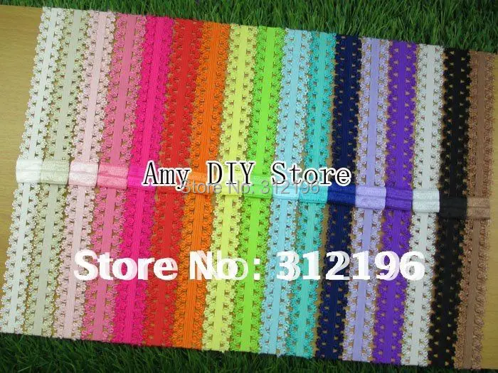 

EMS Free Shipping 1200pcs/lot About 2CM Soft Skinny Elastic Lace Headbands Baby Headbands Fold Over Elastic Headbands For Teens