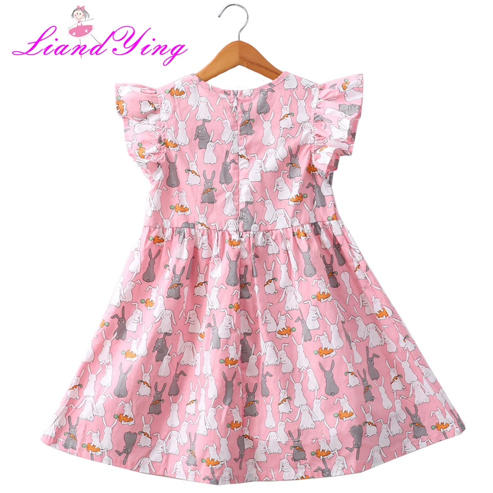 Летнее Детское платье для девочек с рукавами-крылышками граффити платье с принтом Мягкий хлопок платья принцесс Одежда для девочек платье с цветочным рисунком