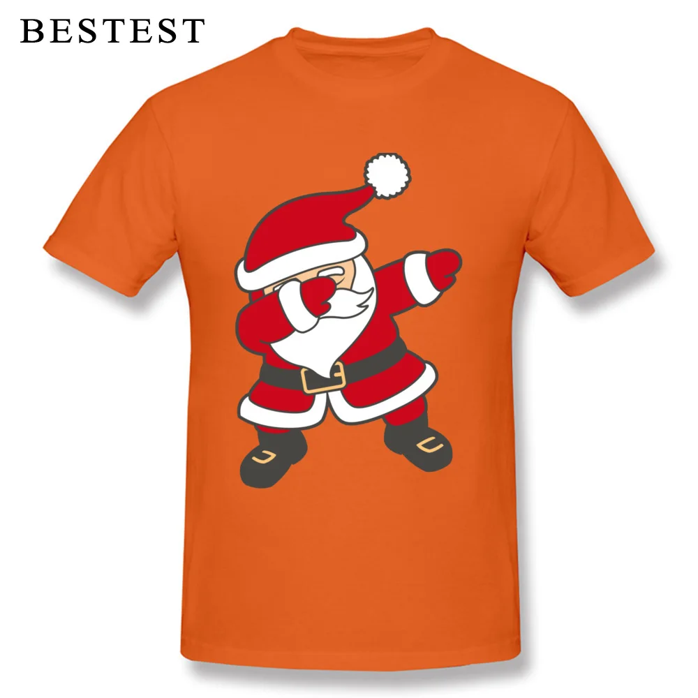 Dabbing Santa 1408 2018 New Fashion Short Sleeve cosie Top T-shirts Cotton Round Collar Mens Tops Shirt T-shirts Mother Day Dabbing Santa 1408 orange