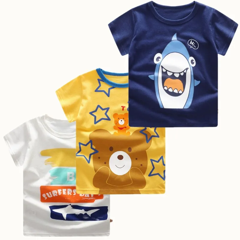 

2019 New Baby Boys Girls Clothing Summer Short Sleeve Cartoon Print Infant Newborn Baby Girl Tops T-shirts Cotton Clothes