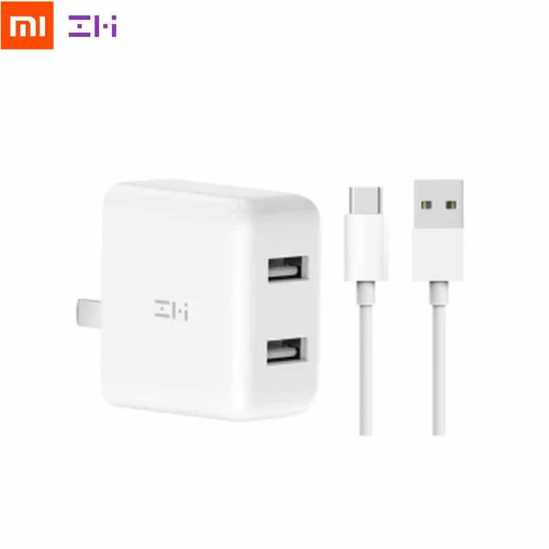 

Xiaomi ZMI QC3.0 USB Dual Port Fast Charger Set + 1m Type-C Charging Cable Portable Wall Charger Adapter For Phone Tablet PC