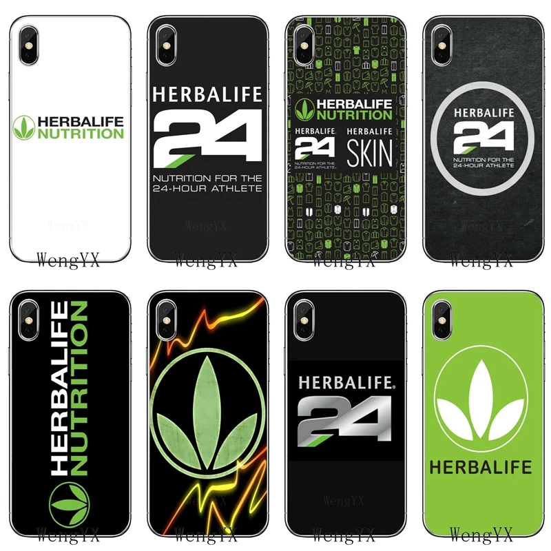 

For Apple iPhone X XR XS Max 8 7 plus 6s 6 plus SE 5s 5c 5 4s 4 Black and green Herbalife Luxury Soft phone cover case