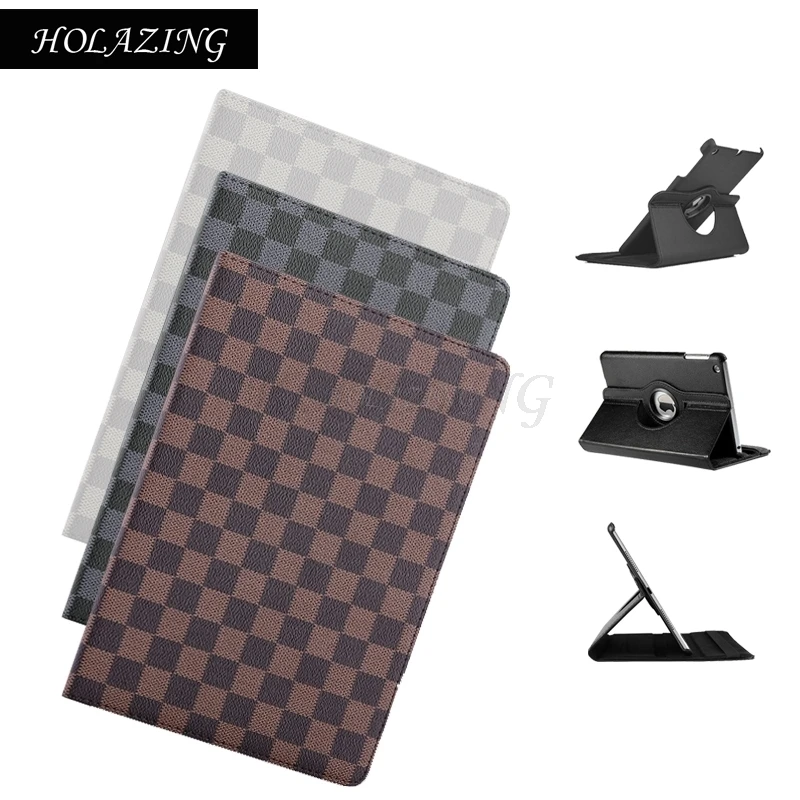 

HOLAZING Plaid Auto Sleep Wake up Multi Angle Stand Smart Cover for iPad Pro 9.7 2016 360 Rotation Premium PU Leather Case