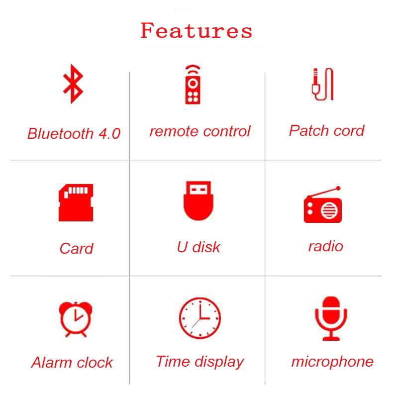  Wireless bluetooth speaker alarm clock with remote control FM radio digital clock microphone functi - 32920857716