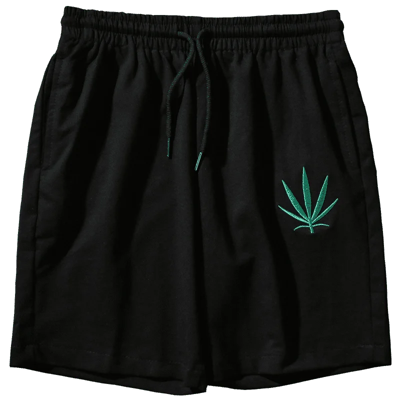 Летние зеленые листья уличные модные брендовые повседневные пляжные Ulzzang Harajuku стиль ветер шорты мужские спортивные штаны