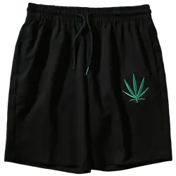 Летние зеленые листья уличные модные брендовые повседневные пляжные Ulzzang Harajuku стиль ветер шорты мужские спортивные штаны