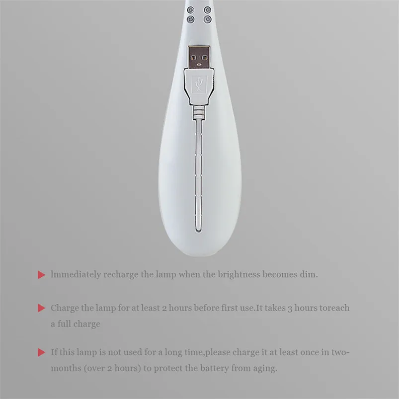 1 PC Reading Light 3 Levels Adjustable TouchSwitch Reading Light USB Dimmable Leds Table Desk Lamp Home Decor 40MR154