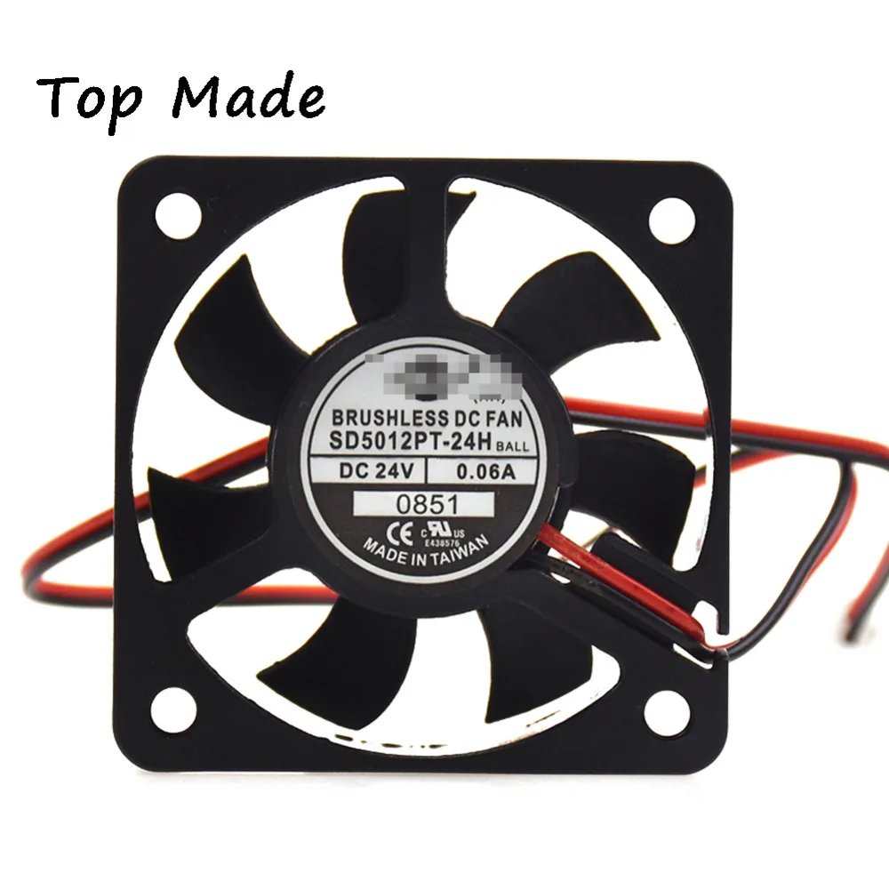 For SINWAN SD5012PT-24H DC24V 0.06A 50*50*12mm 2pin cooling fan