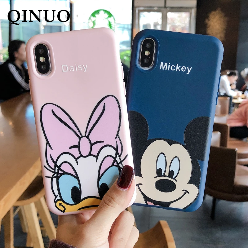 

Minnie Mickey Mouse Donald Daisy Duck Case For iPhone 7 8 X XS MAX XR Cute Cartoon Cover For iPhone X 7 8 6 6S Plus Soft Cases