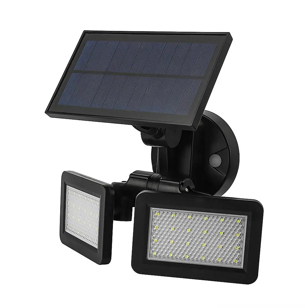 

Dual Head IP65 Waterproof 180 Degree Rotatable Solar Light Radar Motion Sensor Spotlight Solar Garden Light Flood Wall Lamp