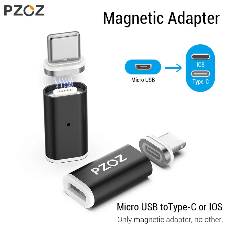 

PZOZ Magnetic Adapter Micro usb Adapter Fast Charging Phone Microusb Type-C Magnet Charger usb c For apple iphone Type C Adapter