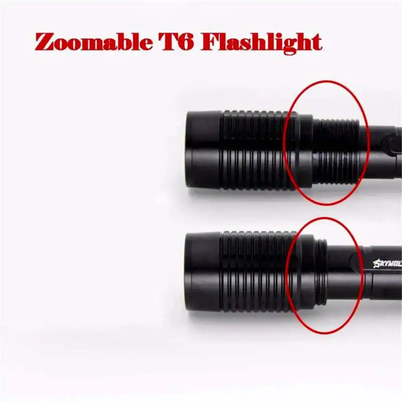 Tactical 5-mode 4000LM Zoomable XML T6 LED Flashlight&18650&Charger lanterna led recarregavel torch flashlight t6 #4S5 (2)