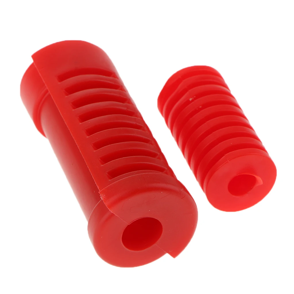 4X Practical Gear Shift Shifter Lever Cover Rubber Footpeg Pedal Protector Street Motorcycle Balck + Red