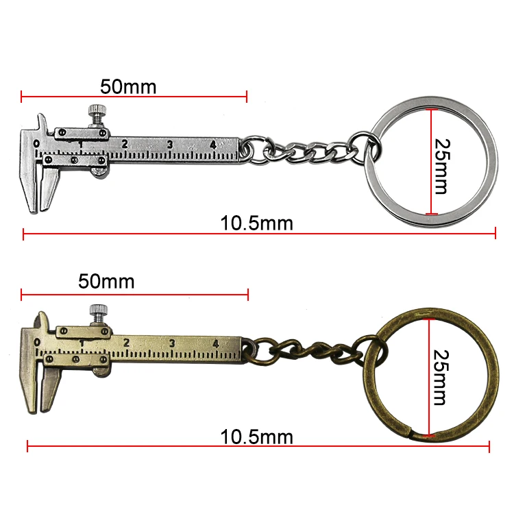 Портативные измерительные инструменты сплав мини штангенциркуль брелок специальная модель линейка-слайд аксессуары для автомобильных ключей