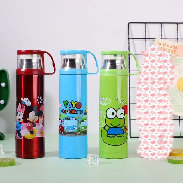 

500ml Disney minnie children cartoon stainless steel vacuum flask water bottle Mickey mouse girl bullet thermal insulation cup