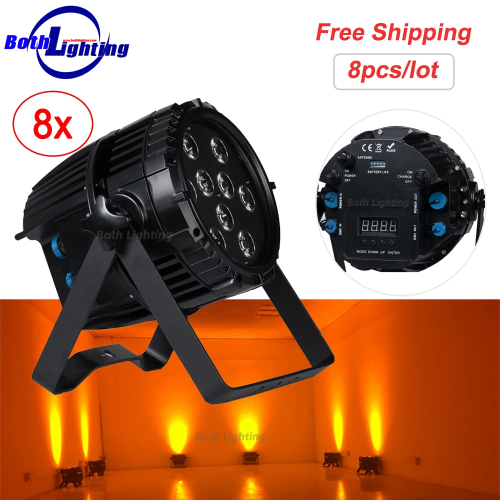 

Waterproof LED Par 64 Light 9*18W Battery Wireless DMX Outdoor IP54 Par Can Light DJ Uplighting LED Wedding Wall Wash Light