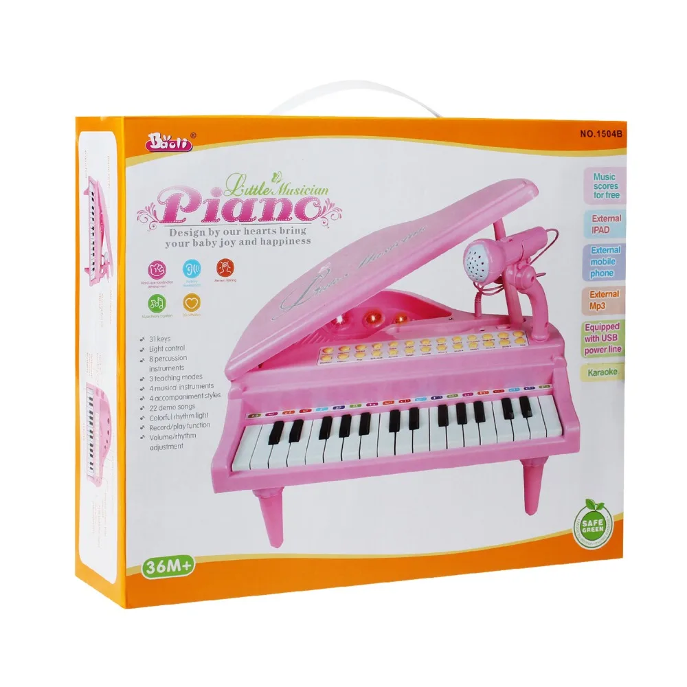 BAOLI 31 ключи, электронное пианино детские игрушки клавиатура музыкальный инструмент с микрофоном Ранние развивающие игрушки подарок для детей