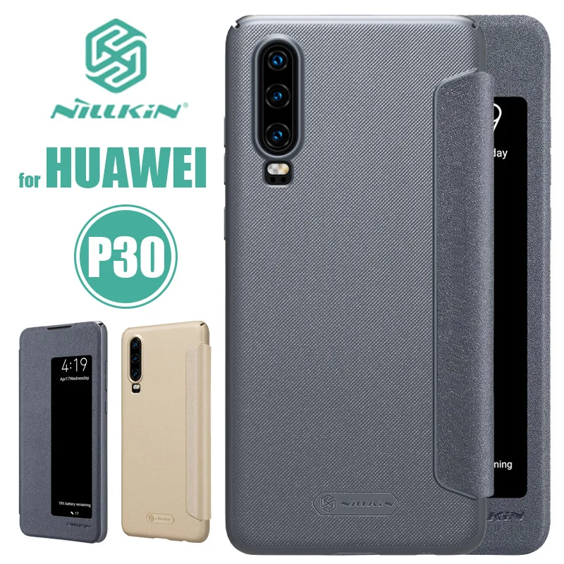 

Huawei P30 Case NILLKIN Sparkle Luxury Flip Leather Case Smart with Window View Back Cover Phone Case for Huawei P30 Nilkin Capa