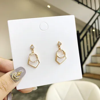 

Dominated 2019 New Crystal Temperament Geometry Fashion Women Drop earrings Jewelry