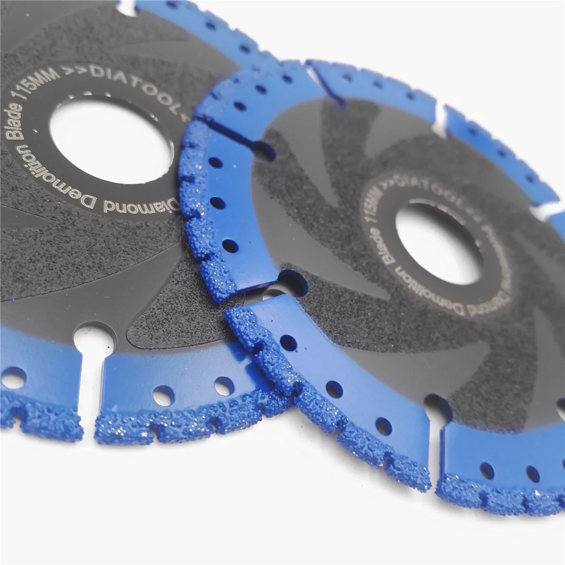 DIATOOL 2pcs 115mm Vacuum Brazed Diamond Blade For All Purpose 4.5" Demolition Blade For Stone Iron Steel