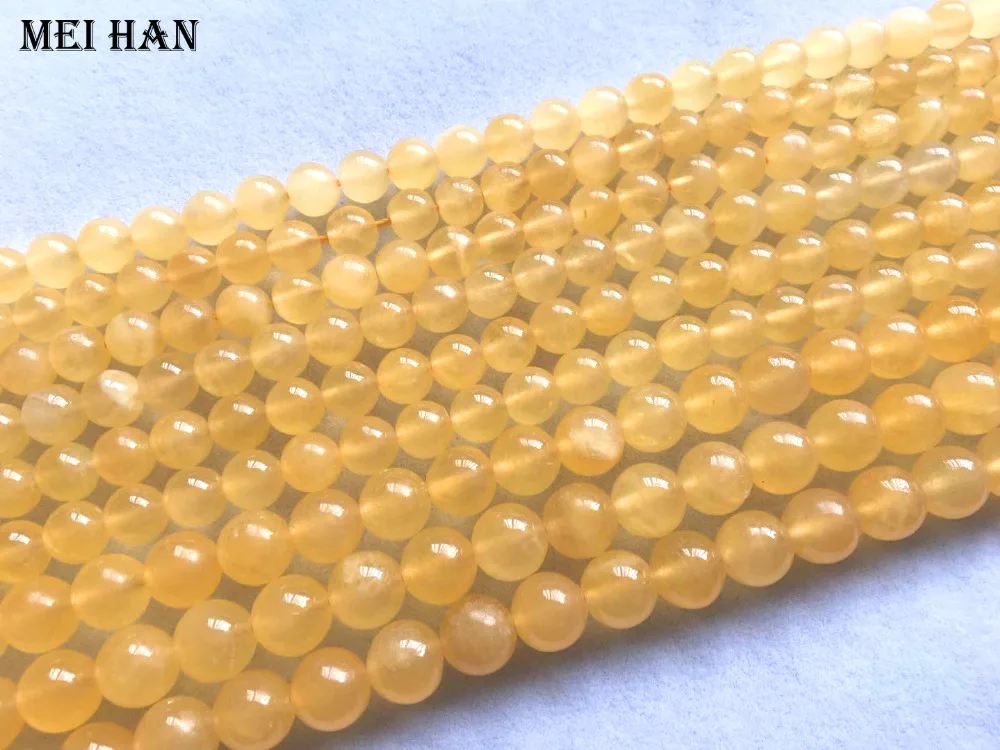 Натуральный желтый кальцит 6 мм, 7,5-8 мм, 10 женское кольцо свободные бусины для изготовления ювелирных изделий браслет ожерелье DIY