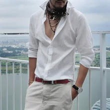 Сексуальные мужские белые рубашки для бега свободные льняные рубашки с длинными рукавами быстросохнущие мужские s Туника Футболка осенние мужские уличные Топы