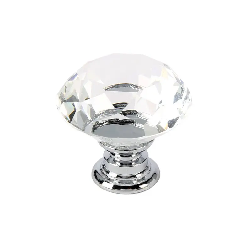 Image 1 pc 30mm Cabinet Wardrobe Pull Handle Knobs Drop Diamond Crystal Drawer Pulls Glass Alloy Door Drawer