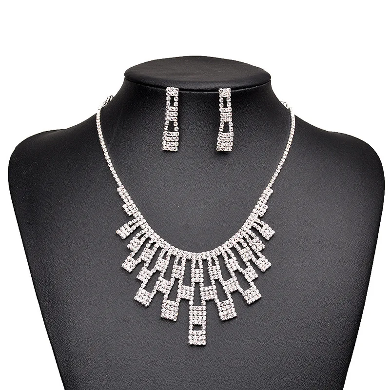 Jewelry & Accessories,Fashion Jewelry Sets. Bridal jewelry, Wedding jewelry, Zircon necklace earrings set