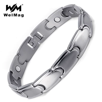 

WelMag Healthy Magnetic Bracelets & Bangles for Men Women Trendy Titanium Bio Energy Magnetotherapy Charm Jewelry OTB-294