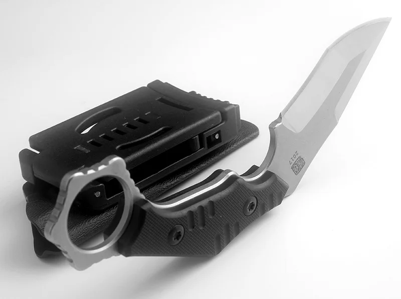 Нож KKWOLF karambit с фиксированным лезвием, высокопрочный охотничий нож из AUS-8 стали, черный, G10, EDC, походные тактические инструменты для выживания