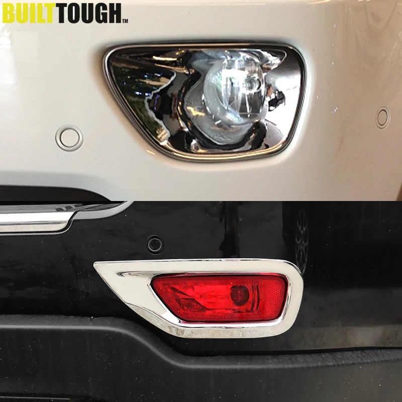 

For Jeep Grand Cherokee WK2 2011 2012 2013 Chrome Front + Rear Fog Light Lamp Bumper Foglight Trim Cover Car Styling Accessories
