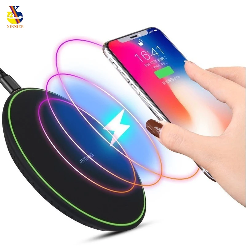 

10W Qi Wireless Charger for iPhone X Xs MAX XR 8 plus Fast Charging Receiver for Samsung S10 S9 Plus USB Phone Charger Pad