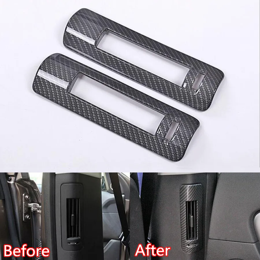 

YAQUICKA 2Pcs Car Interior B Pillar AC Air Outlet Vent Trim Frame Car-styling Sticker For Land Rover Discovery Sport 2015-2017