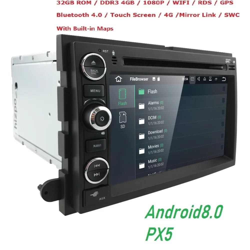 

Android8.0 4GB+32GB Car DVD Player GPS Navigation for Ford F150 F250/F350 Explorer Edge Mustang Escape Mercury Milan Mountaineer