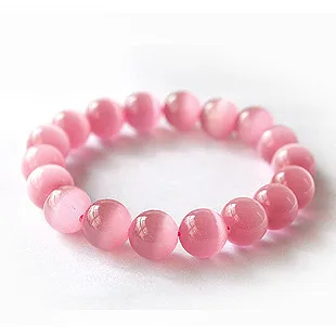 Fashion Natural Stone Cute 6 8 10 12mm Pink Opal Beads Bracelet Fashion Natural Stone Cute 6 8 10 12mm Pink Opal Beads Bracelet Bangle