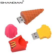 SHANDIAN usb мультфильм Картофель фри флэш-накопитель прекрасная Ручка-накопитель 4 ГБ 8 г 16 ГБ 32 ГБ 64 Гб mcdonald's ручка-накопитель карта памяти милый подарок