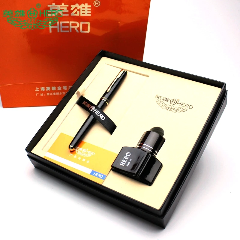 

2pcs/lot ART SET HERO fountain pen ink pen set ink high-end gift box package OWT008