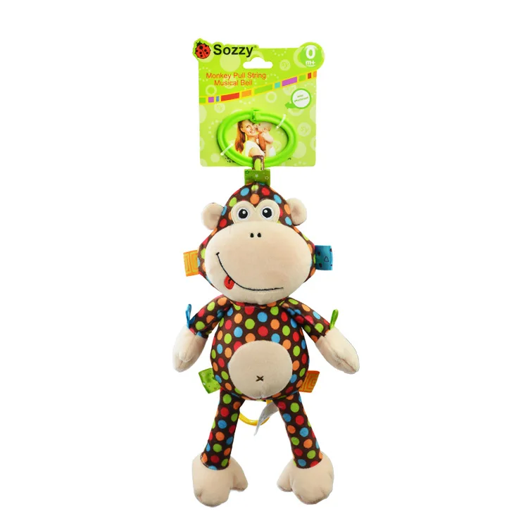 Sozzy плюшевые детские игрушечная обезьянка Pull Bell плюшевые игрушки для младенцев успокаивающие куклы высокого качества детская игрушка из
