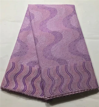 

African Cord Lace Border High Quality Light Purple French Lace Fabric With Stones African Lace Fabric For Nigerian Wedding Dress