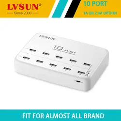 LVSUN Quick Charge 2,0 10 Порты Поддержка для iPhone samsung Galaxy S6 Примечание htc M9 Nexus 6 Xiaomi Mi4 LS-10U