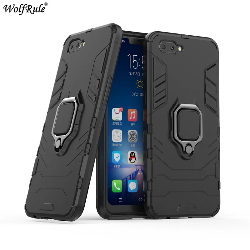 Cover OPPO A3S Case OPPO A5 TPU & PC Ring Holder Armor Bumper