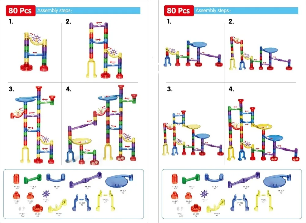 Творческий DIY мраморный трек Run шары лабиринты трек Сборка блоков стволовых обучающая игрушка шары лабиринты трек строительные блоки обучающая игрушка