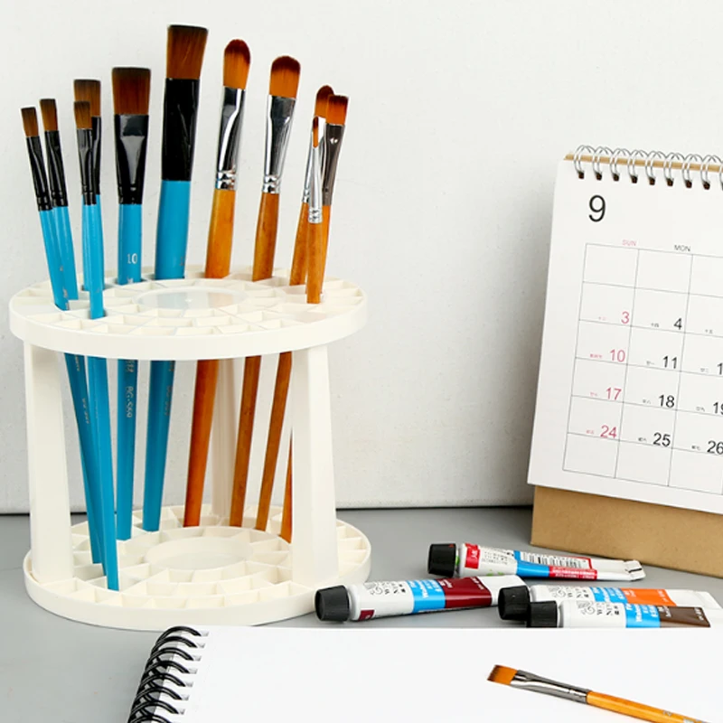 1 PC 49 Holes Brush Painting Pencils Storage Pen Holder Stand Watercolor Pen Container Drawing Tools Bin Rack (5)