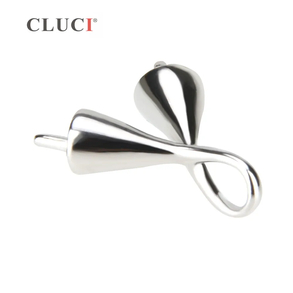 CLUCI 925 Sterling Silver Pendant Accessories With Twins Pearls Mounting Jewelry for Women SP136SB