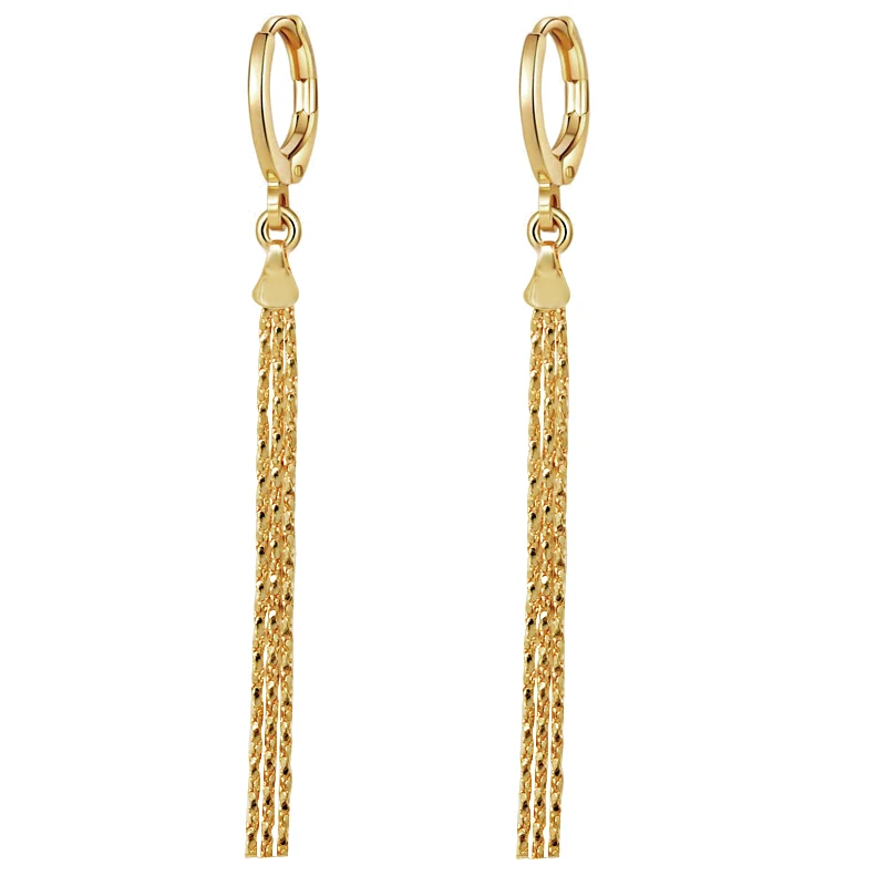 MxGxFam Золото Цвет 18KGP 77 мм кисточкой Висячие серьги Bijoux Женская мода XP ювелирные