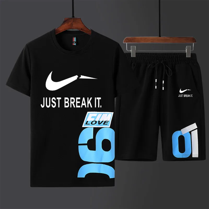 

2019 new Tracksuit Men 2Piece Set summer cool gym clothing shorts men sweatpants mens shorts tracksuit casual suit