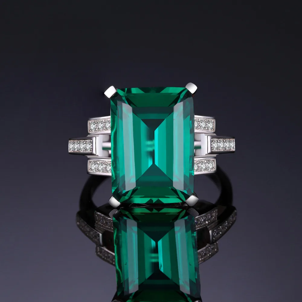 Jewelrypalace Luxury 5.92 КТ создания Изумрудный Обручальные кольца кольцо стерлингового серебра 925 Красивые ювелирные изделия Для женщин модные классические кольцо подарок