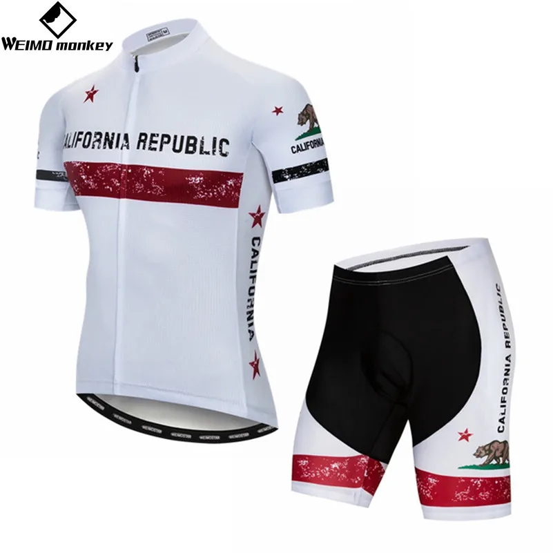 Men Cycling Set Bike Jersey Shorts suit Mountain Bike Clothing MTB Bicycle Clothes pro team Ropa Ciclismo Top bottom white