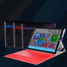 Premium PU leather folio sleeve stand cover case with stylus holder for Microsoft surface Pro 3 Pro 4 12inch windows tablet skin