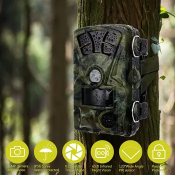 

Night Vision Hunting Trail Camera 16MP Scouting Game Camera 1080P HD Low Glow Infrared Outdoor Home Surveillance Wildlife Camera